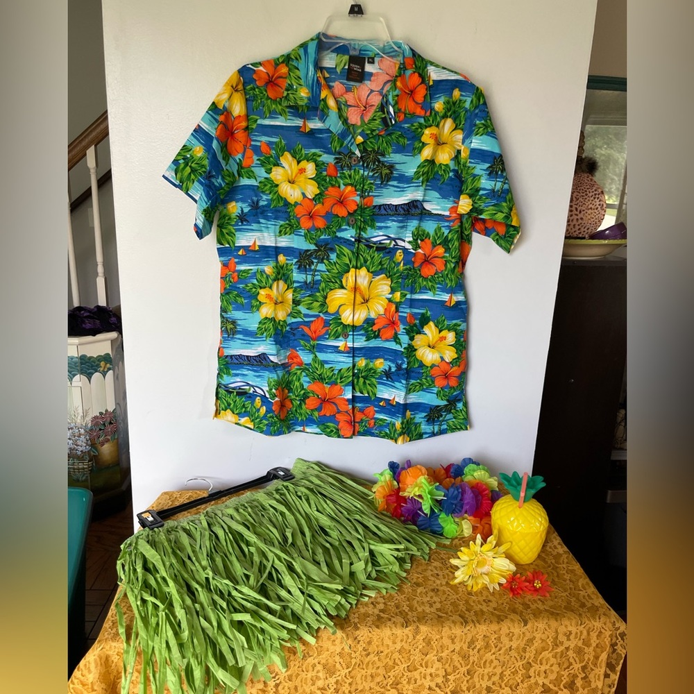 Hawaiian Hula Halloween Costume, size L